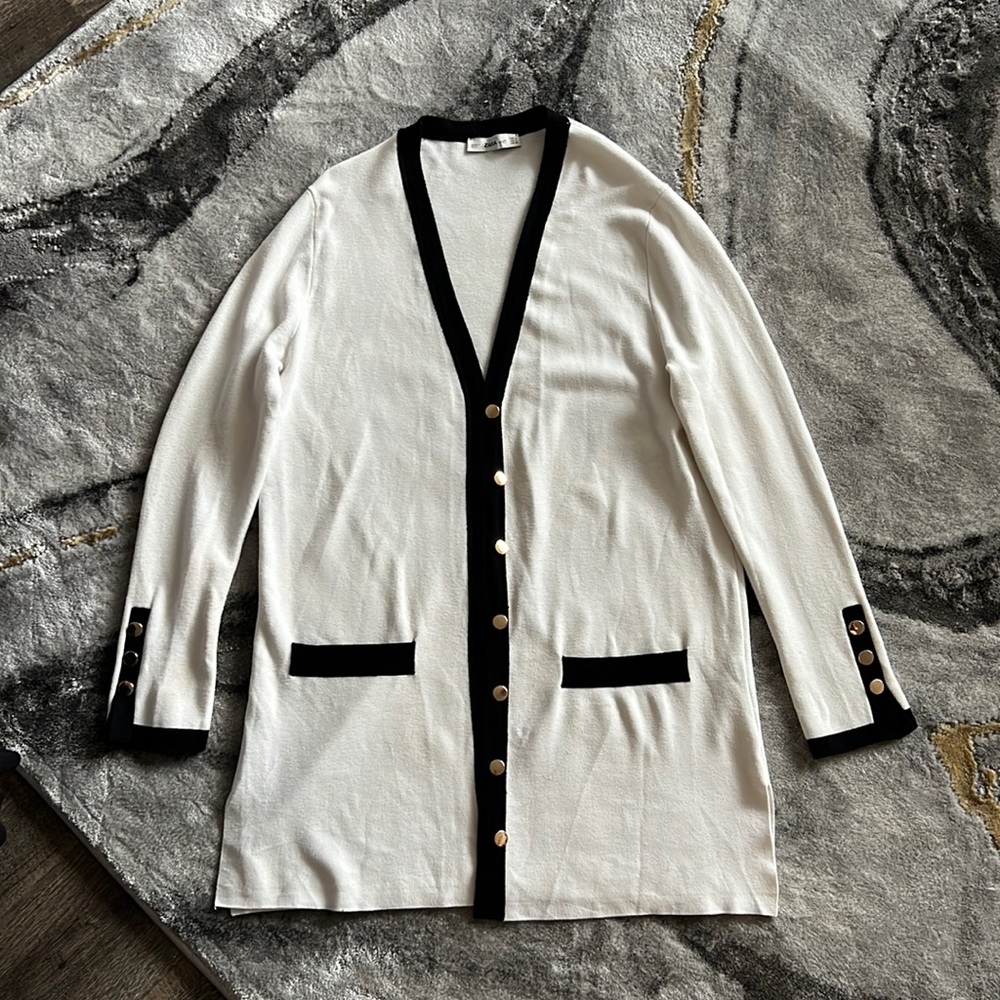 ZARA Cardigan Dress with Gold Buttons size S - Picture 2 of 4